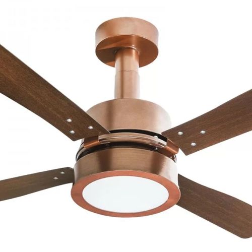 VENTILADOR DE TETO VENTI-DELTA VINTAGE LED 4 PALETAS 127V COBRE C3V 6500K