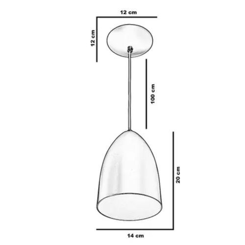 PENDENTE CONE ARI PRETO E-LED E-27