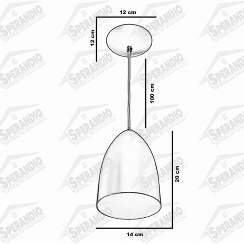 PENDENTE CONE ARI PRETO E-LED E-27