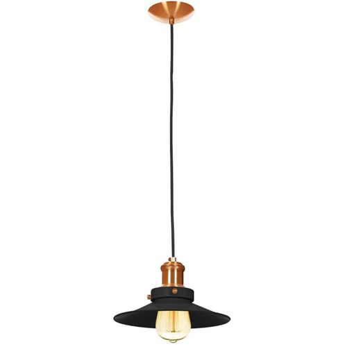 PENDENTE VINTAGE PRETO COM COBRE RETRÔ NORDIC 22CM E-LED