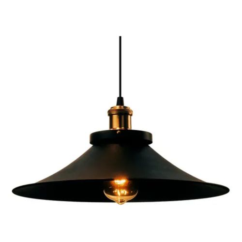 PENDENTE VINTAGE PRETO COM COBRE RETRÔ NORDIC 22CM E-LED