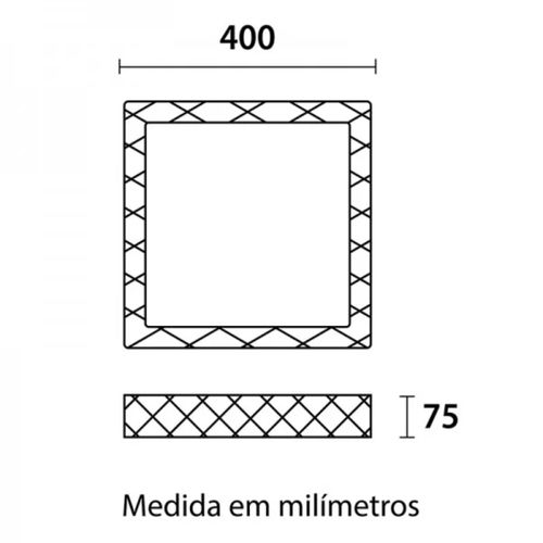 PLAFON SHINE LED QUADRADO 40CM ACRÍLICO PONTILHADO 24W 3000K BLUMENAU