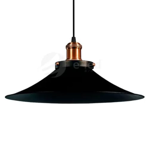 PENDENTE NORDIC 38CM PRETO COM COBRE E-LED