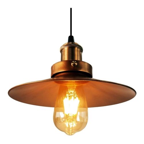 LUSTRE PENDENTE INDUSTRIAL COBRE DUPLO 22CM RETRO NORDIC E-LED