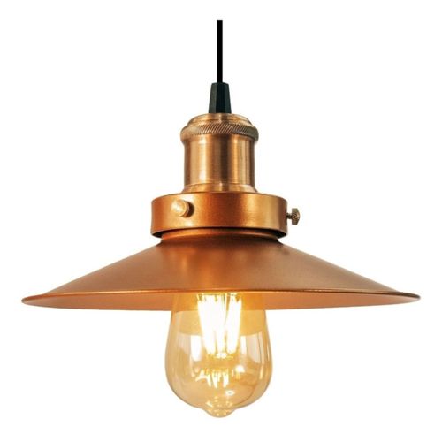 LUSTRE PENDENTE INDUSTRIAL COBRE DUPLO 22CM RETRO NORDIC E-LED