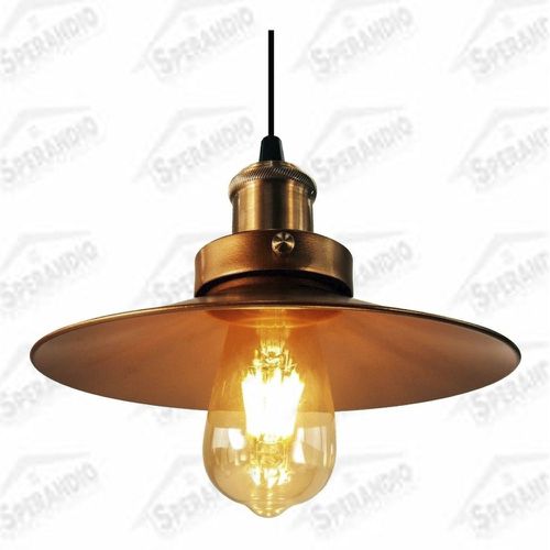 LUSTRE PENDENTE INDUSTRIAL COBRE DUPLO 22CM RETRO NORDIC E-LED