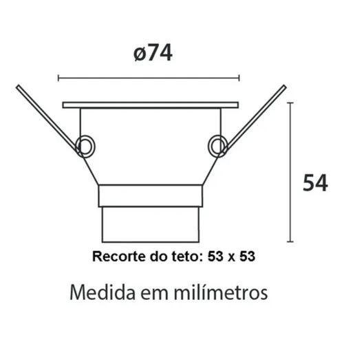 SPOT PRETO RECUADO DE EMBUTIR QUADRADO 74MM 3W LED 3000K BLUMENAU