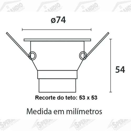 SPOT PRETO RECUADO DE EMBUTIR QUADRADO 74MM 3W LED 3000K BLUMENAU