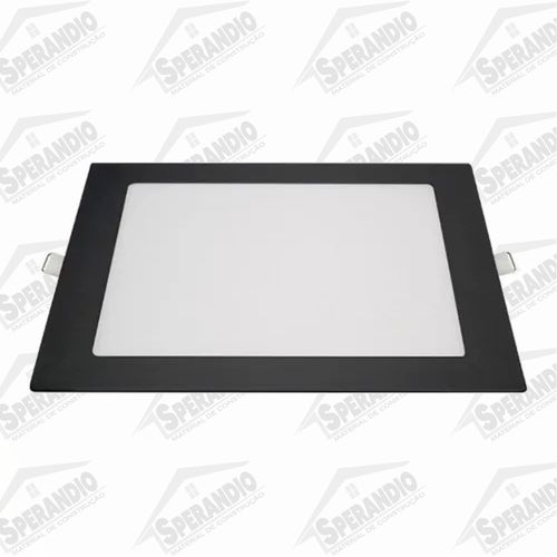 LUMINÁRIA LED PRETO QUADRADA EMBUTIR 18W 6500K 21,8CM BLUMENAU