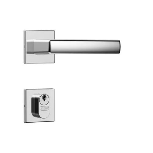 FECHADURA EXTERNA CLASSIC 3400 ROSETA QUADRADA - CROMADO INOX STAM