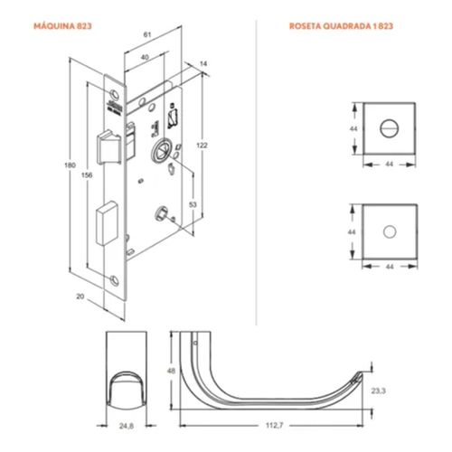 FECHADURA BANHEIRO 823/09 - RQ1 ANTIQUE E-COAT STAM