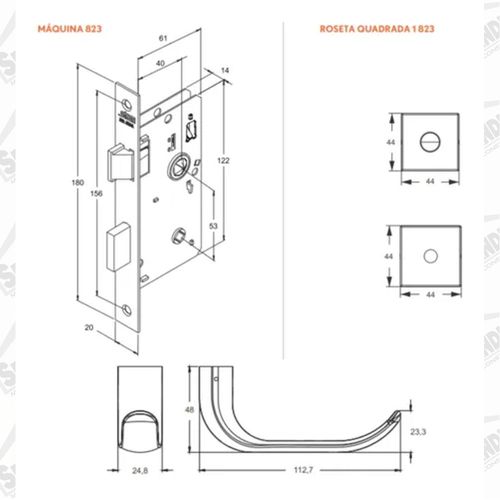 FECHADURA BANHEIRO 823/09 - RQ1 ANTIQUE E-COAT STAM