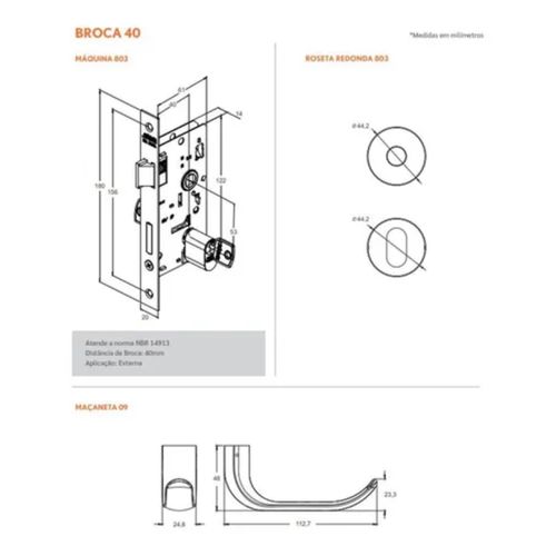 FECHADURA EXTERNA 803/09 - RQ1 ANTIQUE E-COAT (G) STAM