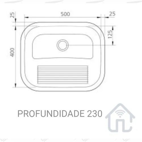 TANQUE TRAMONTINA ENCAIXE EÇO INOX 50X40 PO COM VÁLVULA 