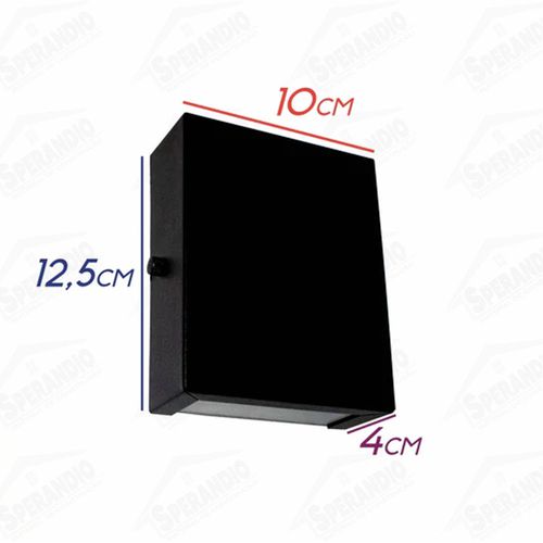 ARANDELA SLIM 2 FOCOS 12,5X10X4CM INTERNO/EXTERNO PRETO STARLUMEN