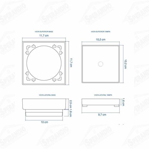 RALO OCULTO P/BANHEIRO 10X10 ANTI INSETO BRANCO