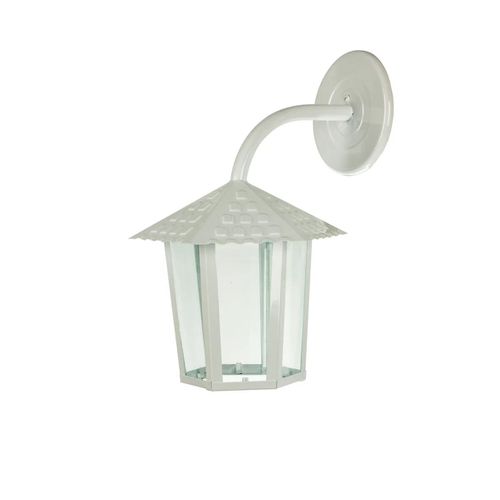 LUMINÁRIA ARANDELA COLONIAL SEXTAVADA 1XE27 COM BRAÇO BRANCO BLUMENAU