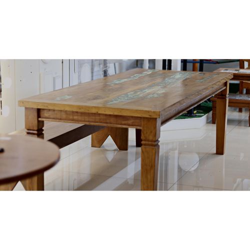 MESA JANTAR RÚSTICA DMARCO 2,50X1,00MT C/RESIDUOS