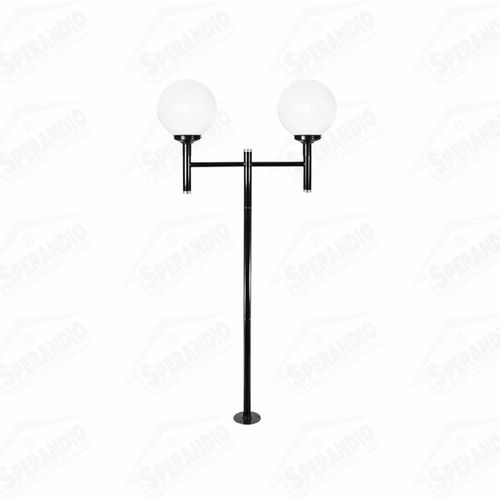 POSTE PARA JARDIM COM GLOBO DUPLO - PRETO