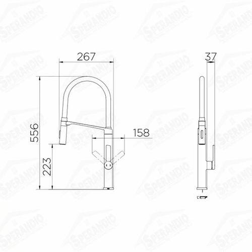 MISTURADOR MONOCOMANDO PARA COZINHA DOC - PRETO