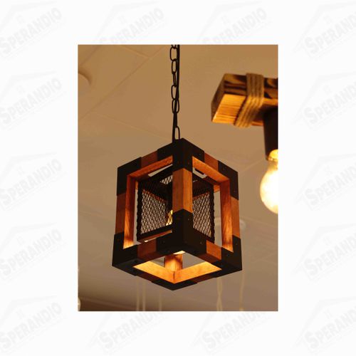 PENDENTE RÚSTICO CUBO