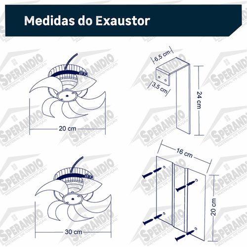 EXAUSTOR PARA CHURRASQUEIRA COM ILUMINACAO 127V ITC EXAUSTORES 