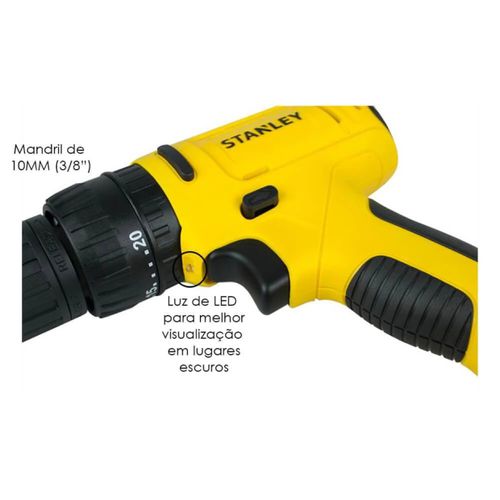 PARAFUSADEIRA/FURADEIRA DE IMPACTO STANLEY 10MM 12V COM MALETA SCH121S2K-BR