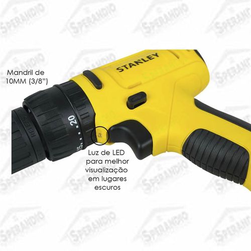 PARAFUSADEIRA/FURADEIRA DE IMPACTO STANLEY 10MM 12V COM MALETA SCH121S2K-BR