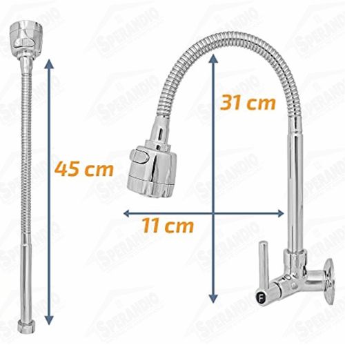 TORNEIRA 1167 LUXO PAREDE COZINHA BICA GOURMET C-65 METAL KITBRAS