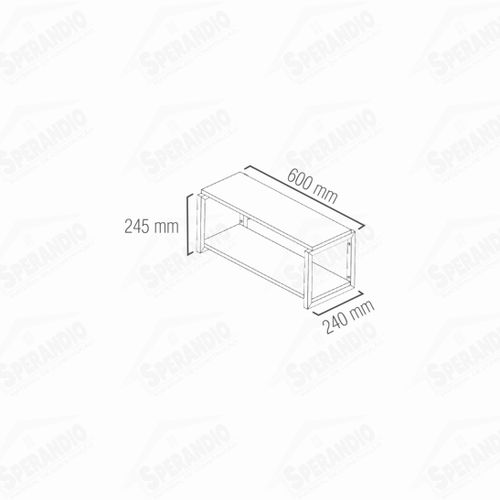 NICHO INDUSTRIAL AVELÂ 2 PRATELEIRAS 60X20 BRASFORMA
