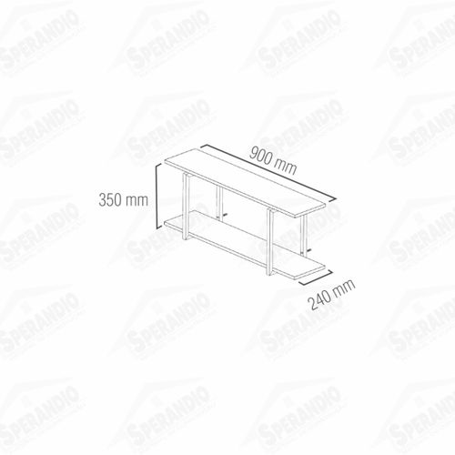 NICHO INDUSTRIAL AVELÃ 2 PRATELEIRAS 90X90 BRASFORMA