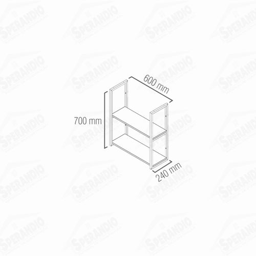 PRATELEIRA INDUSTRIAL AVELÃ DUPLA 60X20 BRASFORMA