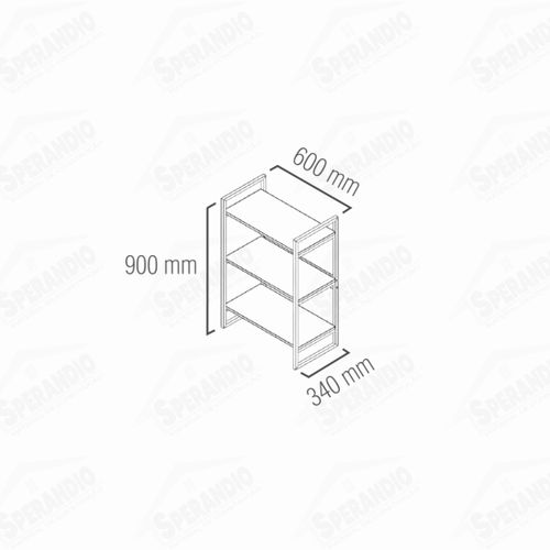 ESTANTE INDUSTRIAL AVELÃ 3 PRATELEIRAS 60X30 BRASFORMA