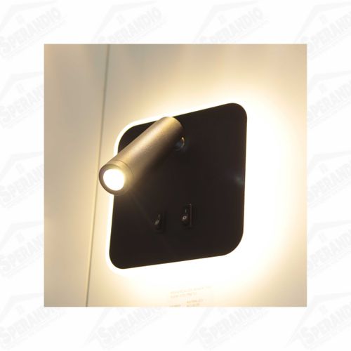 ARANDELA LED ACKER 10W 3000K IP20 ASTRALED - PRETO 