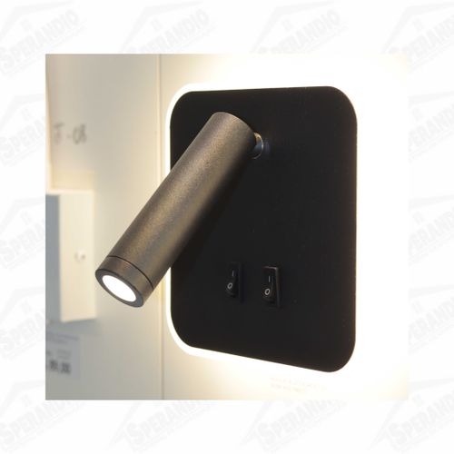 ARANDELA LED ACKER 10W 3000K IP20 ASTRALED - PRETO 