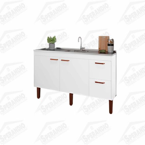 ARMÁRIO COZINHA SLIM 1,44 MT MGM BRANCO