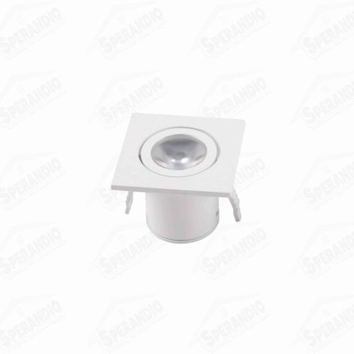 MINI SPOT LED EMBUTIR QUADRADO AURIGA 1W 3000K BRANCO ASTRALED