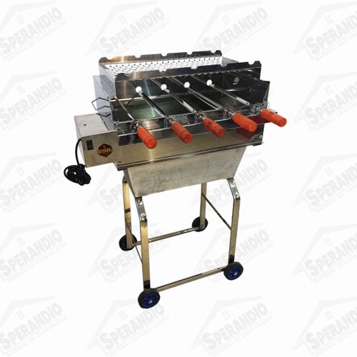 CHURRASQUEIRA RODAS INOX 5 ESPETOS BRAZEIRO 