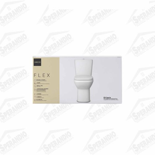 KIT COMPLETO VASO ACOPLADO FLEX C/ASSENTO BRANCO - DECA