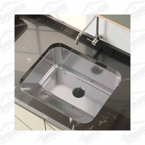 TANQUE INOX EMBUTIR 30LT POLIDO 55X45X21,5CM COM VALVULA - GHEULPLUS