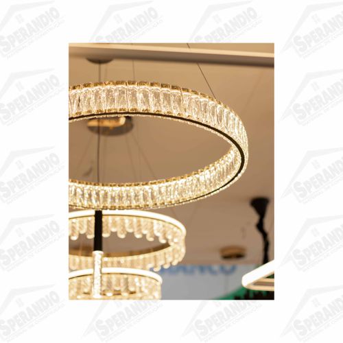 PENDENTE CRISTAL ARO 2 400MM 40W 3000K - LUCLAIR