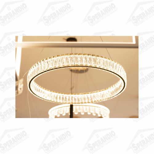 PENDENTE CRISTAL ARO 2 400MM 40W 3000K - LUCLAIR