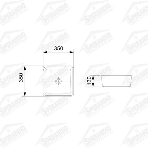 CUBA APOIO 350X350 OPTICA CQ35 BRANCO - ROCA