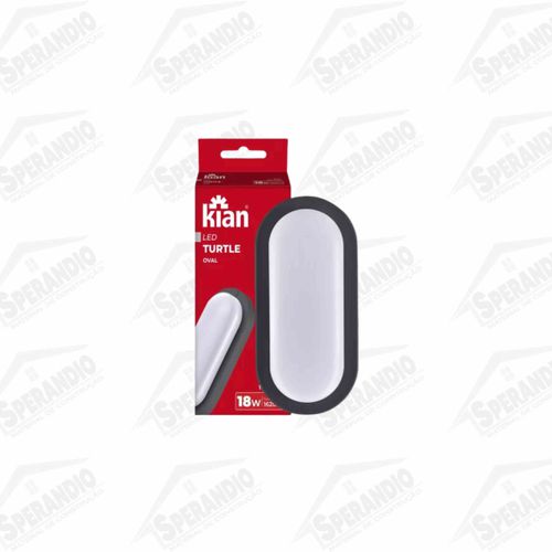 LUMINARIA LED TARTARUGA SL PRETO OVAL 18W 6,5K - KIAN