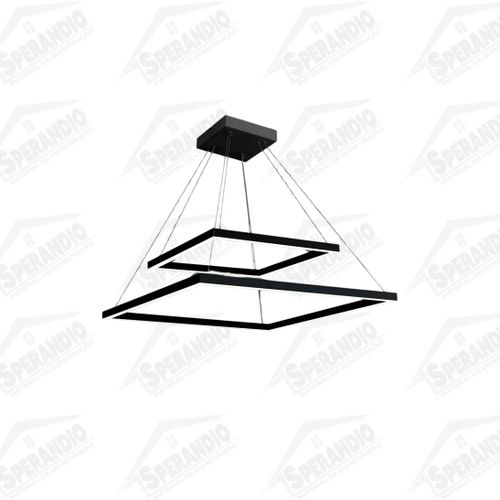 PENDENTE PERFILINE QUADRADO LED 70W 3K PT 2 AROS 600X400MM BIVOLT - BRONZEARTE