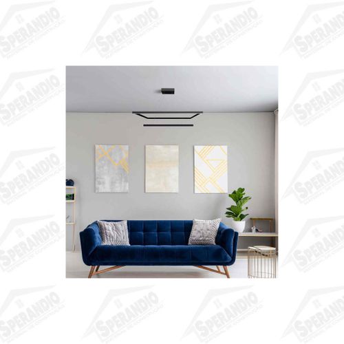 PENDENTE PERFILINE QUADRADO LED 70W 3K PT 2 AROS 600X400MM BIVOLT - BRONZEARTE