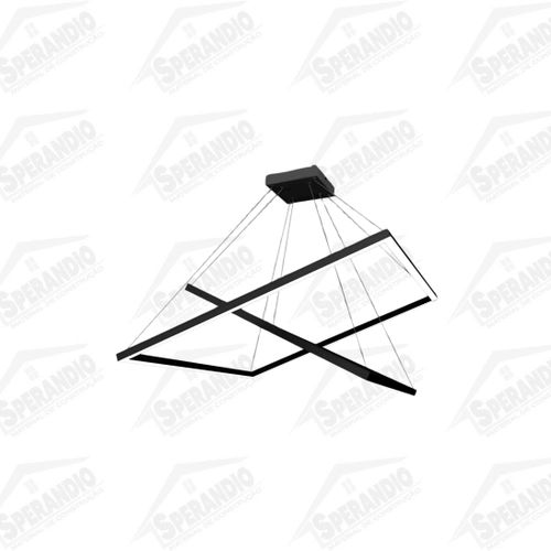PENDENTE PERFILINE QUADRADO LED 70W 3K PT 2 AROS 600X400MM BIVOLT - BRONZEARTE