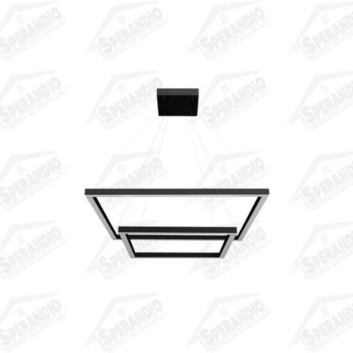 PENDENTE PERFILINE QUADRADO LED 70W 3K PT 2 AROS 600X400MM BIVOLT - BRONZEARTE