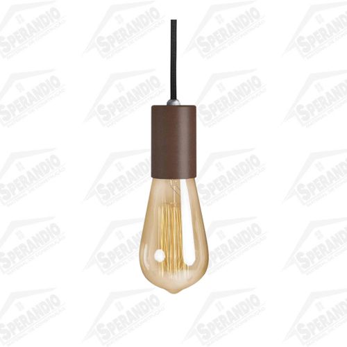 PENDENTE VINTAGE ALUM. LISO CABO PP PRETO 1XE27 - 1,5M MARROM GOLD - BLUMENAU