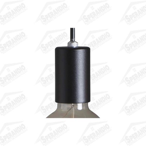 PENDENTE VINTAGE ALUM. LISO CABO PP PRETO 1XE27 - 1,5M PRETO - BLUMENAU